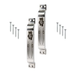 Floral Designer Stainless Steel Door Handle | Heavy Duty Decorative Main Door Pull Handle for Wooden & Glass Doors [ pack of 2 ]