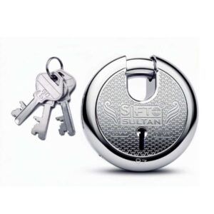 Heavy Duty Round Padlock 90mm | High Security Hardened Steel Lock | Anti-Cut Shutter & Gate Lock with Keys [ pack of 2 ]