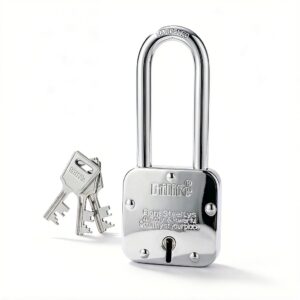 Heavy Duty Long Shackle Padlock | Hardened Steel High Security Lock with Keys | Anti-Cut Door, Gate & Shutter Lock