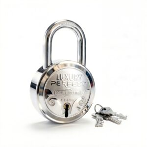 60mm Heavy Duty Round Padlock | Double Locking Hardened Steel Security Lock with Keys | Anti-Cut Gate & Shutter Lock
