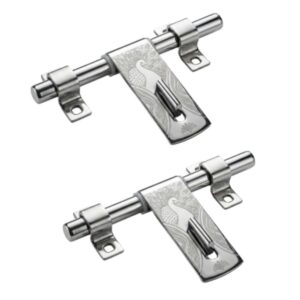 Premium Stainless Steel Designer Tower Bolt | Heavy Duty Door Aldrop with Decorative Plate