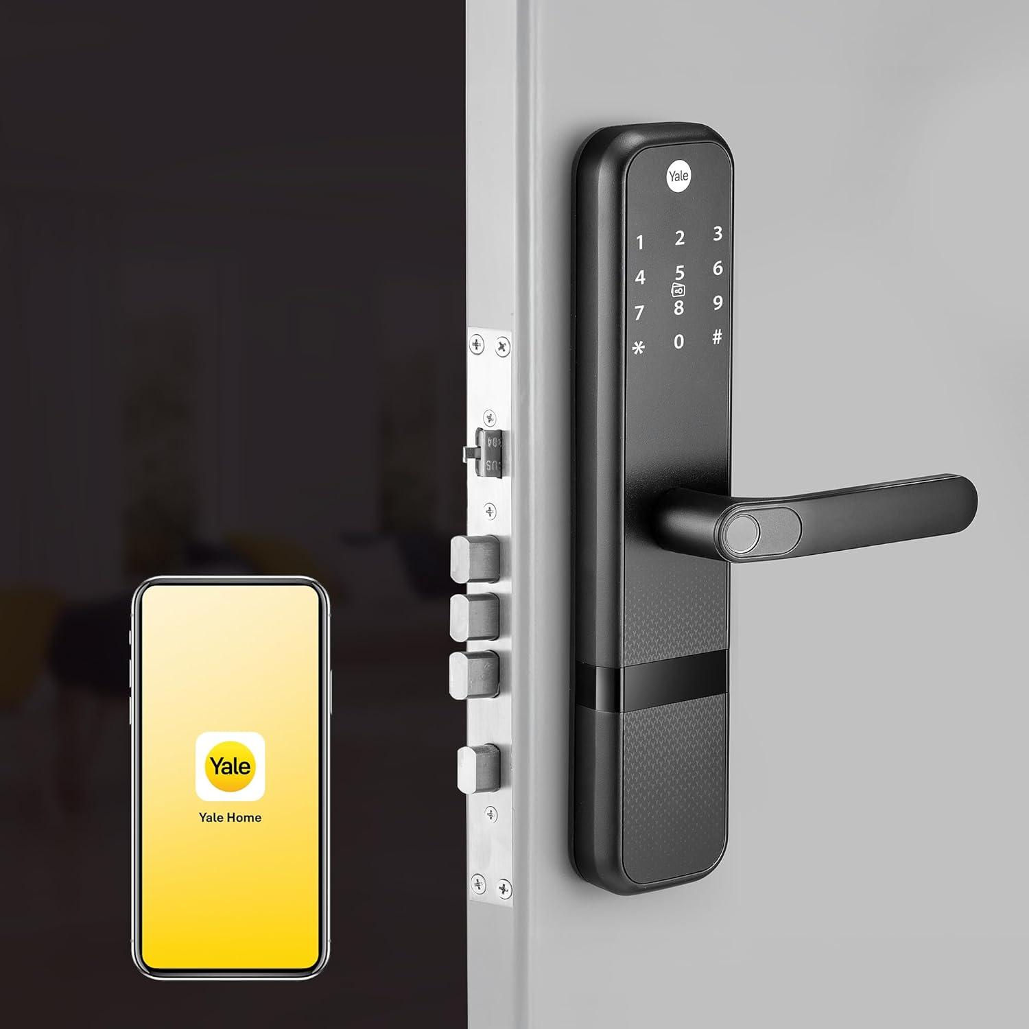 Yale Zuri Smart Door Lock with Fingerprint, PIN, RFID Card, Mechanical Key & Bluetooth App Control – Advanced 5-Way Security Smart Lock (Black) - Image 3