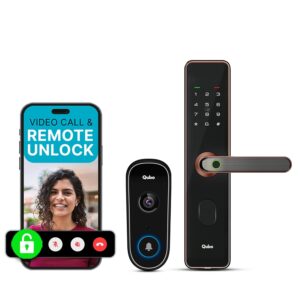 Qubo Smart Door Lock Essential with Video Doorbell Pro – Smart Wireless Home Security System